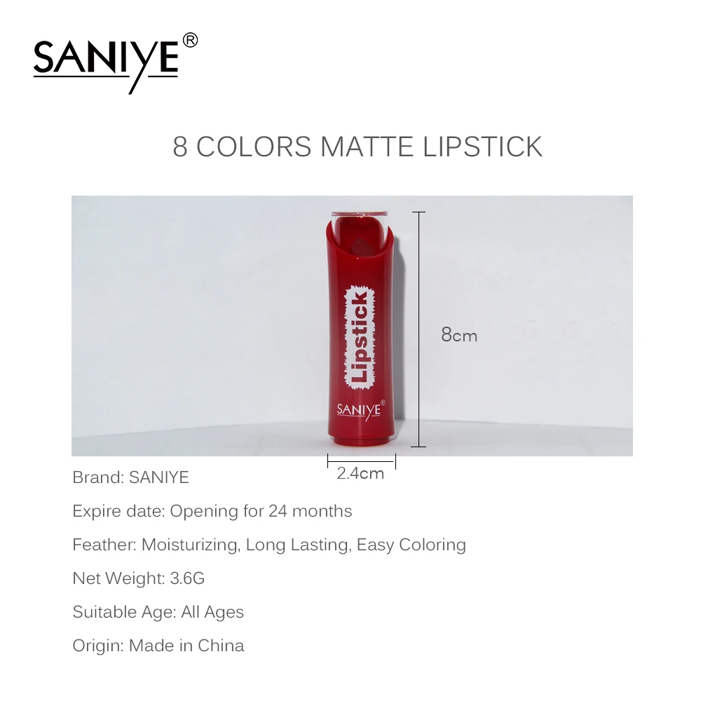 Стойкая матовая губная помада SANIYE нюдовый макияж Увлажняющая красные губы