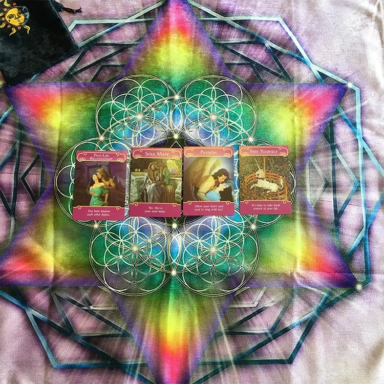 

New Ceremonial Cloth/Altar Cloth/Tarot-Mandala Hexagram Crystal Cloth Board Game Tablecloth 65x65CM Tarot Around Gift