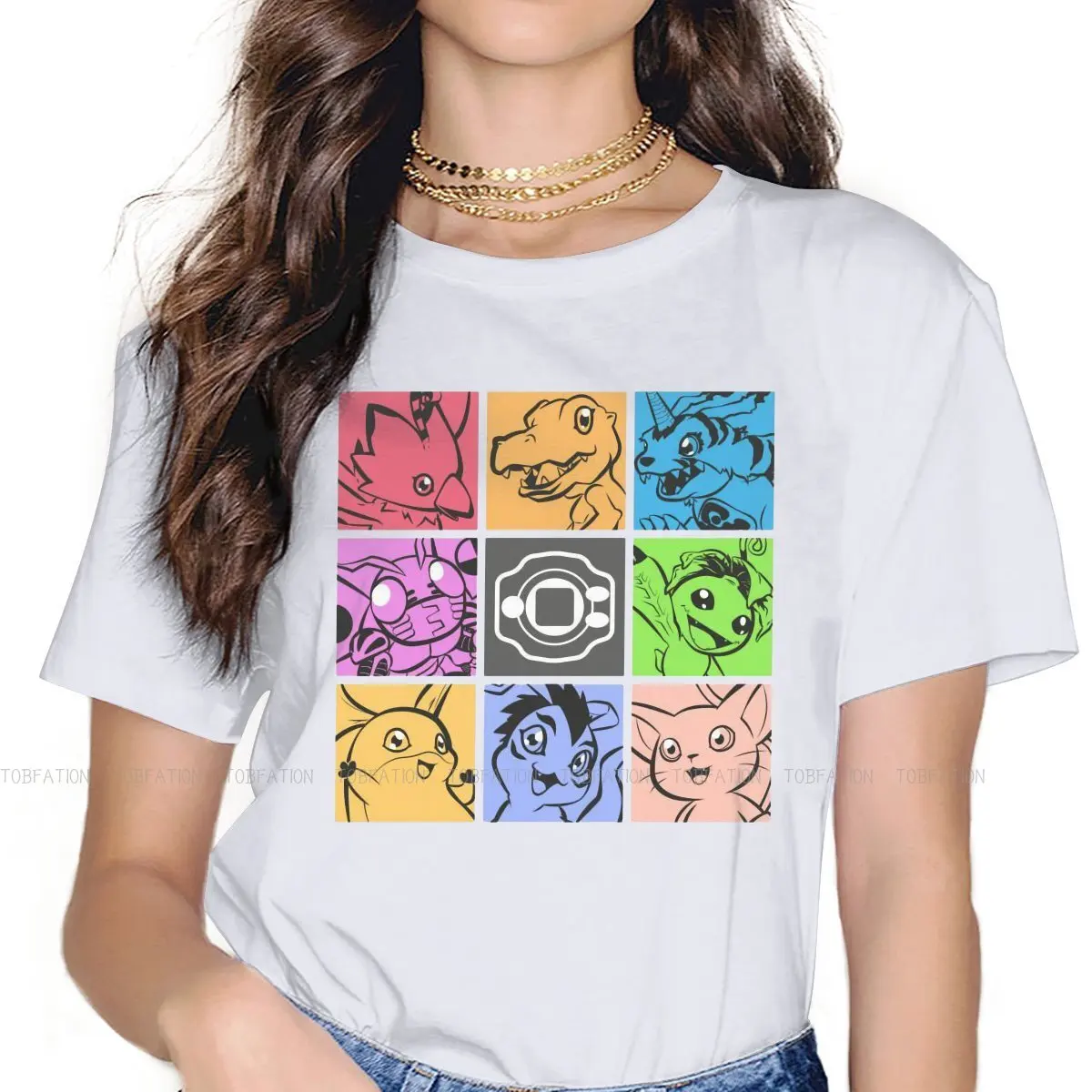 

All Monsters Design Sweet Girls Women T-Shirt Digimon Adventure Digital Monster Anime 5XL Blusas Harajuku Casual Oversized Tops