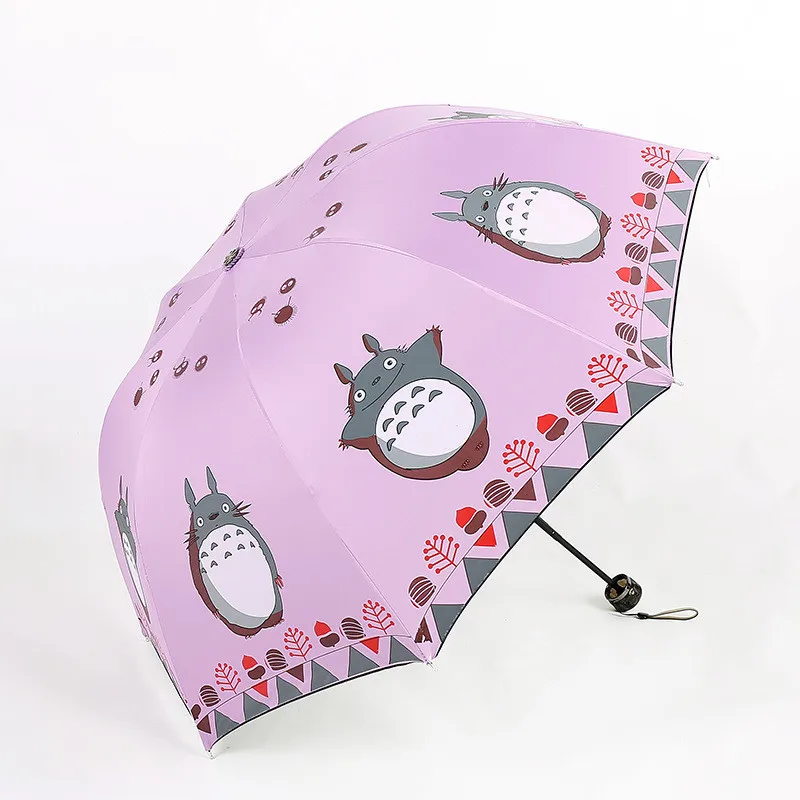 

Creative Cartoon Anime My Neighbor Totoro Sunny Rain Umbrella Vinyl 8-Bone Folding UV Protection Tri-fold Sun Rain Umbrella
