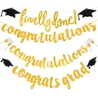 Выпускной Золотой баннеры Бумага флаг буквы овсянка Бумага гирлянда для; Вечерние украшения Поздравляю Град поздравления