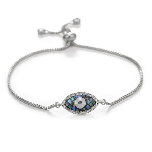 New evil eye JUWANG Турецкий Дурной глаз браслеты для женщин микро проложить Циркон Шарм регулируемые цепи Мода ручной работы ювелирные изделия подарок - Окраска металла: New evil eye