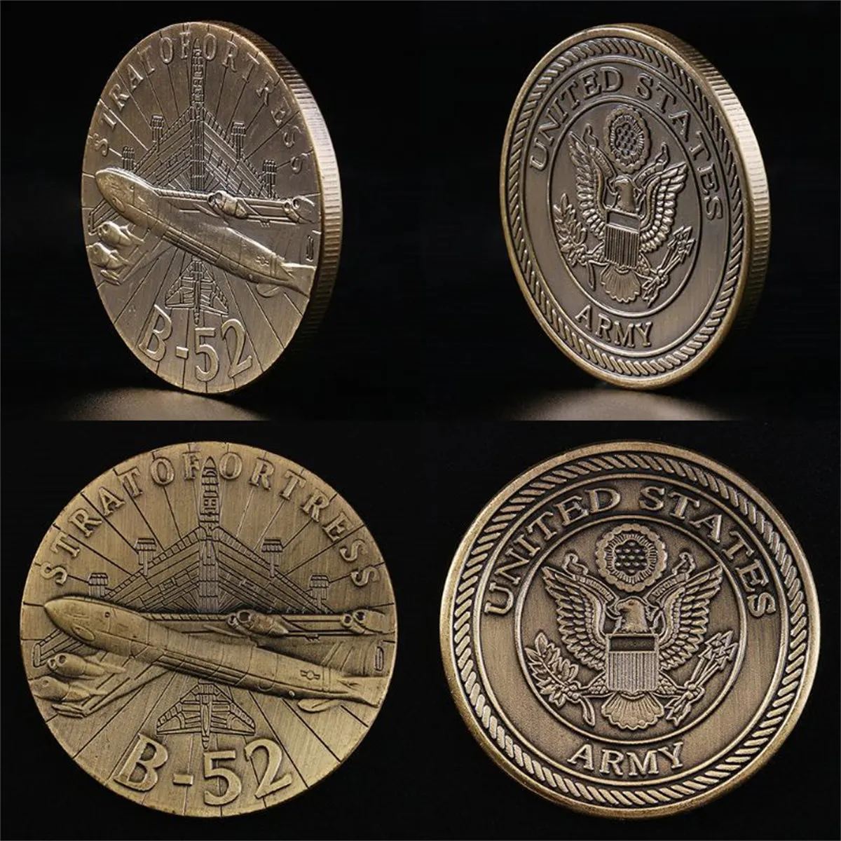 

B52 Bomber Commemorative Coin US Air Force Insignia Thrashers Fan Challenge Lucky Gift Collection American Eagle