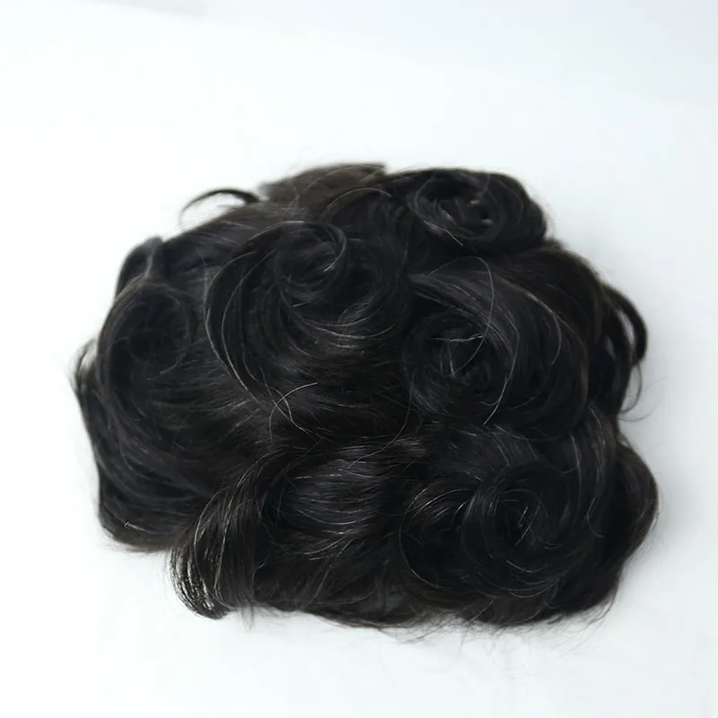 Супер тонкая кожа для мужчин s Toupee замена волос система 100% человеческие волосы V