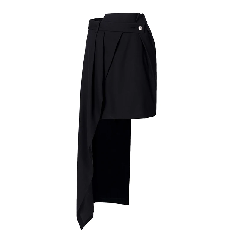 

[EAM] High Waist Black Irregular Split Joint Temperament Half-body Skirt Women Fashion Tide New Spring Summer 2021 1U684