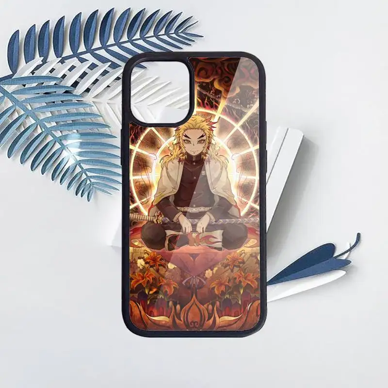 

Kyojuro Rengoku anime Demon Slayer Phone Cases PC for iPhone 11 12 pro XS MAX 8 7 6 6S Plus X 5S SE 2020 XR funda