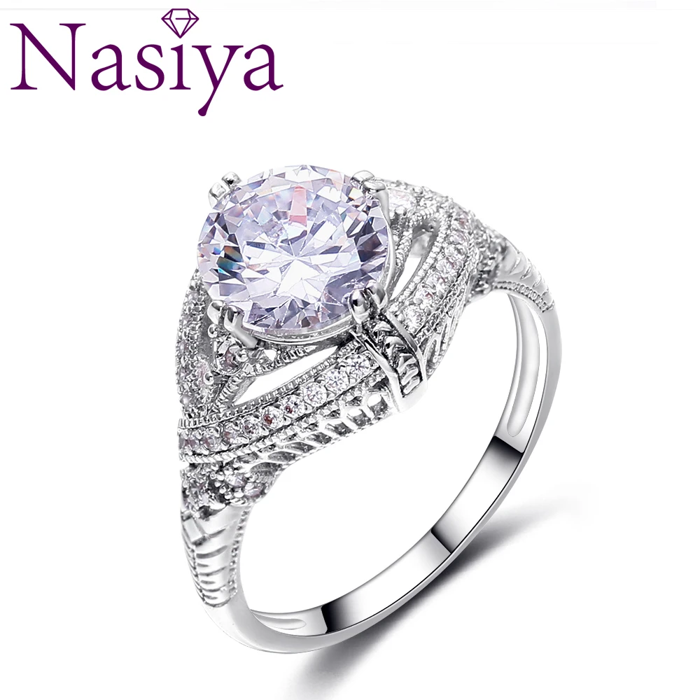 Новое поступление 2019 модное благородное большое кольцо 9 мм из циркония Женское