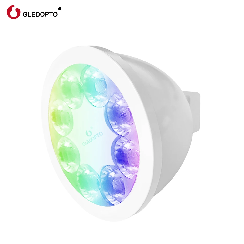 Умная лампа GLEDOPTO zigbee rgb mr16 plus Точечный светильник белого цвета с углом луча 25