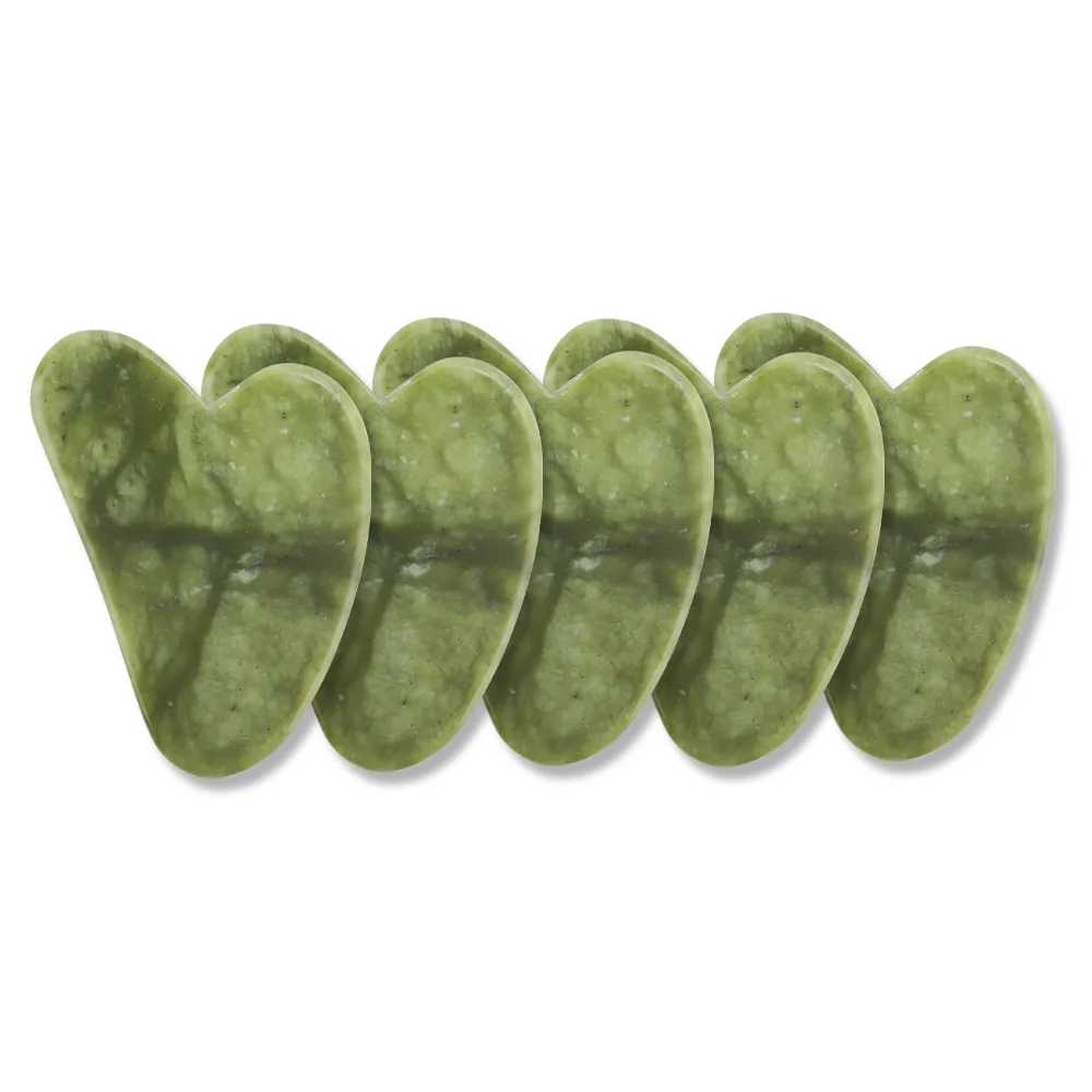 

5pcs Rose Quartz Jade Stone Heart-shaped Gua Sha Scraper Massage Handmade Guasha Board Anti Wrinkle Body Skin Care Tool For Gift