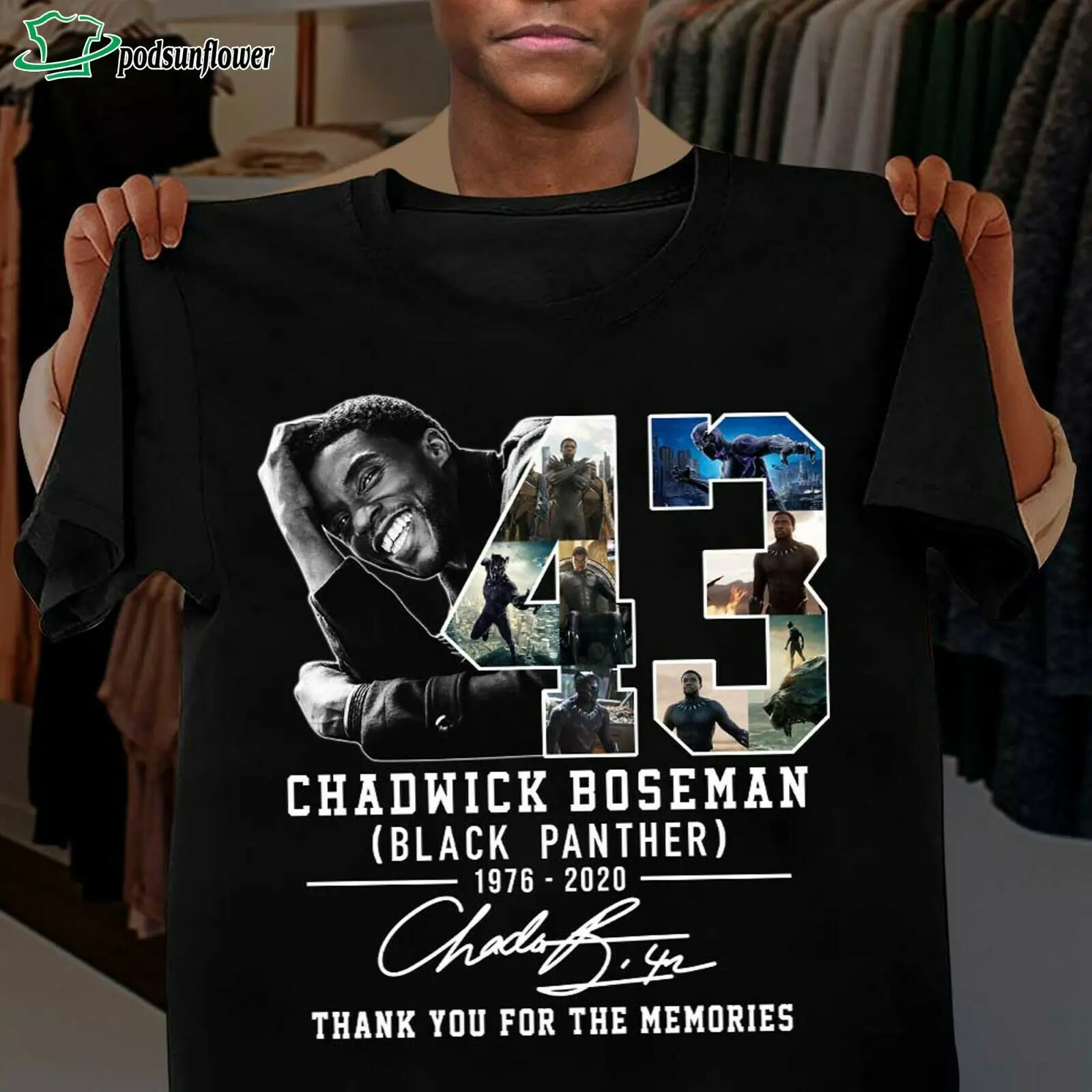 

Men'S T-Shirt Rip Panther Chadwick Boseman Wakanda Forever Thank You For Memories Shirt