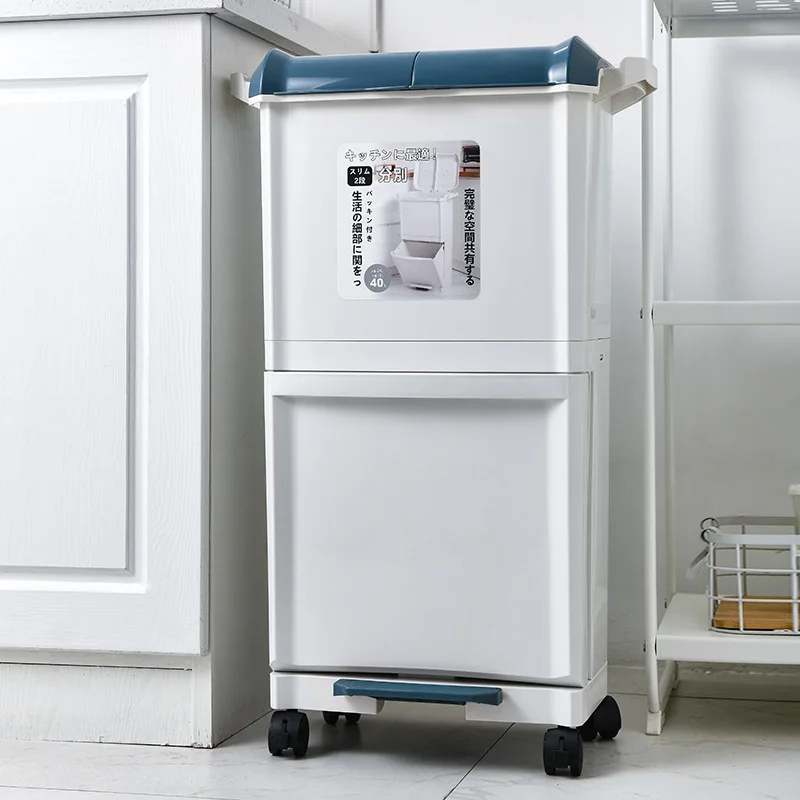 

Large White Trash Can Nordic Plastic Rectangle Kitchen Storage Recycling Trash Can Bedroom Vuilnisbak Waste Container