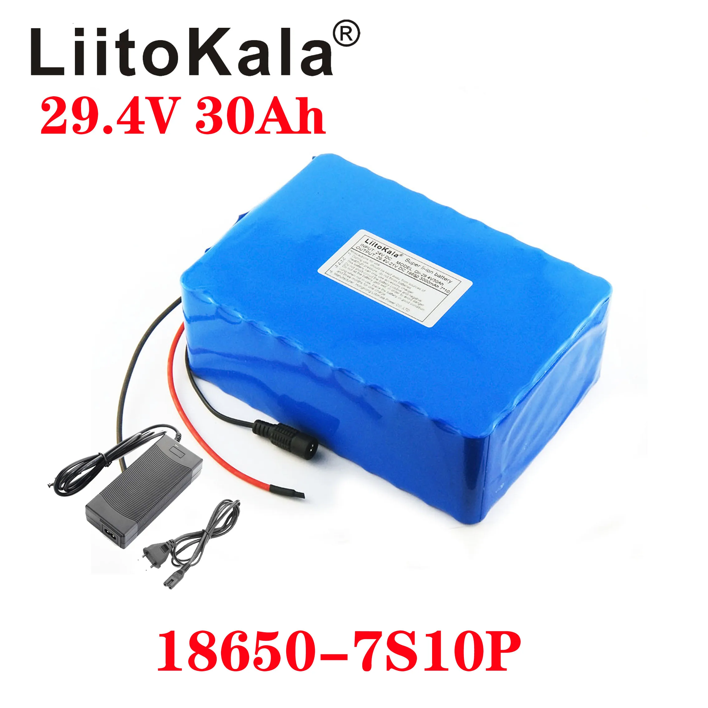 

LiitoKala 29.4V 30Ah 18650 3000mah 7S10P 24V Electric Bike bicycle Battery pack 7S 250W 350W 24V 30AH lithium 18650 battery Pack