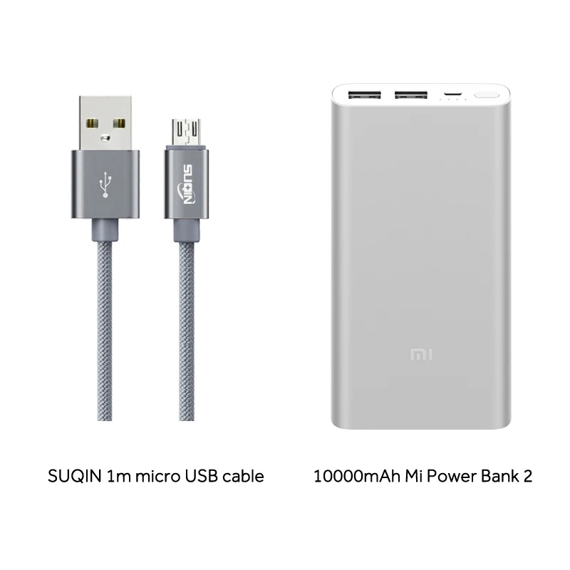 Аккумулятор Xiaomi Mi Power Bank 3 10000 PLM13ZM Fast Charge Version Недорогой внешний аккумулятор с быстрой зарядкой - Цвет: SL w Cable Android