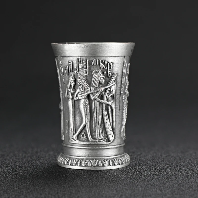 DEOUNY Ancient Egyptian Shot Glass Set Antique Bronze Shape A Cup Of Creative Alloy B52 Cocktail Wine Glasses Bar Sets For Vodka | Дом и сад
