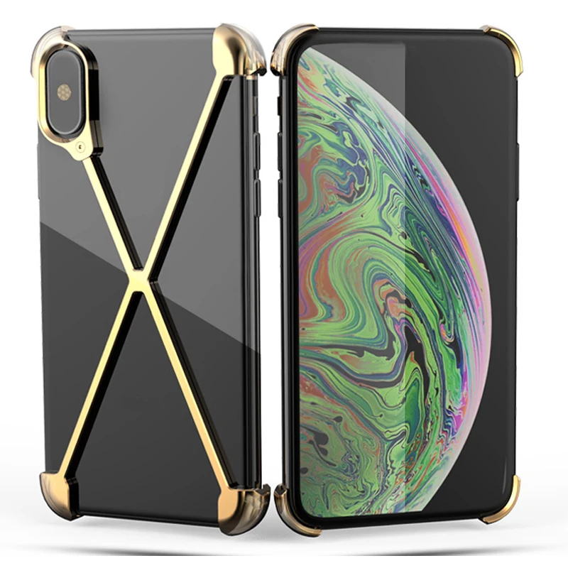 Металлический бампер для телефона защитный чехол xs max противоударный из