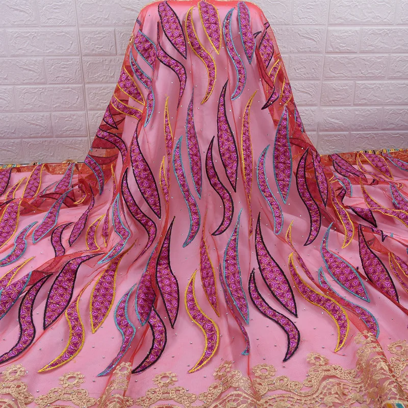 Последнее Африканское кружево высокого качества нигерийский гипюровый шнур