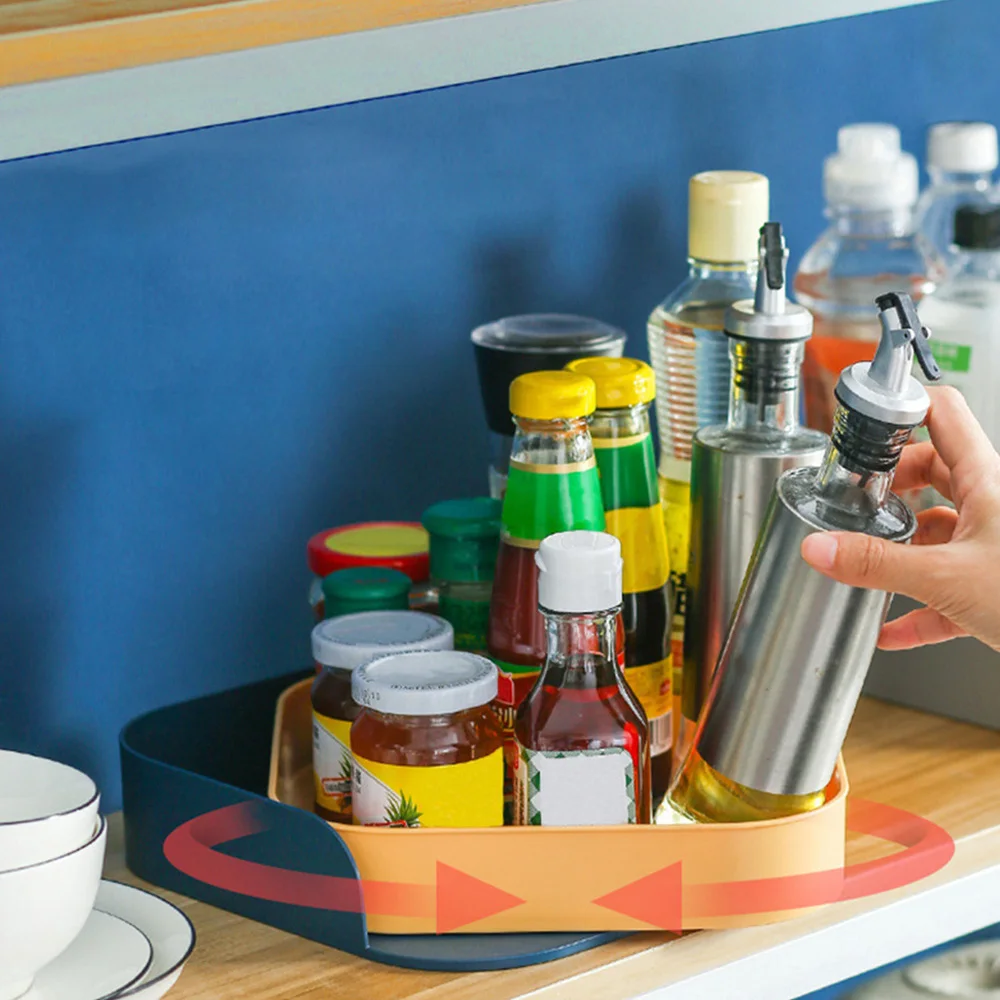 

1Pc Kitchen Rack Rotatable Seasoning Rack Multifunctional Shelf Storage Rack