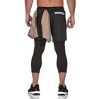 2 IN 1 Joggers Men Gym Compression Pants Men Quick Dry Fitness Leggings Men Tights Sweatpants Summer Jogging Leggings Gymwear