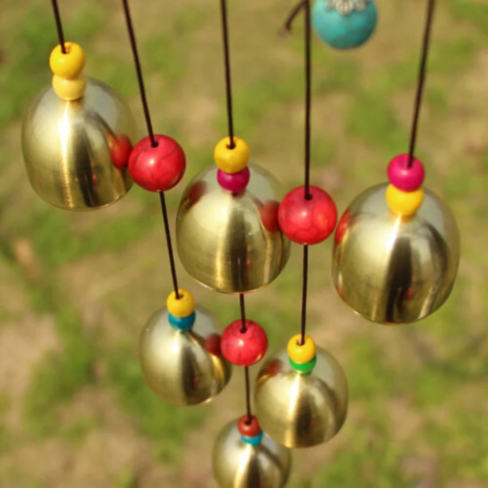 

Metal Wind Chime 6 Copper Bells Hanging Garden Chinese Knot Yard Decor