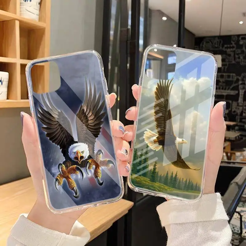 

King Of The Sky Eagle Phone Case Transparent Case For Iphone 6 6s 7 8 Plus XR X XS 11 12 Pro Max