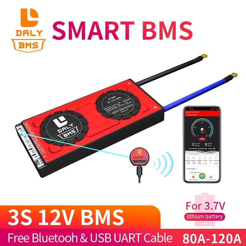 Аккумуляторная батарея Smart BMS 3S 12 В литий ионный аккумулятор 18650 Бесплатный Bluetooth