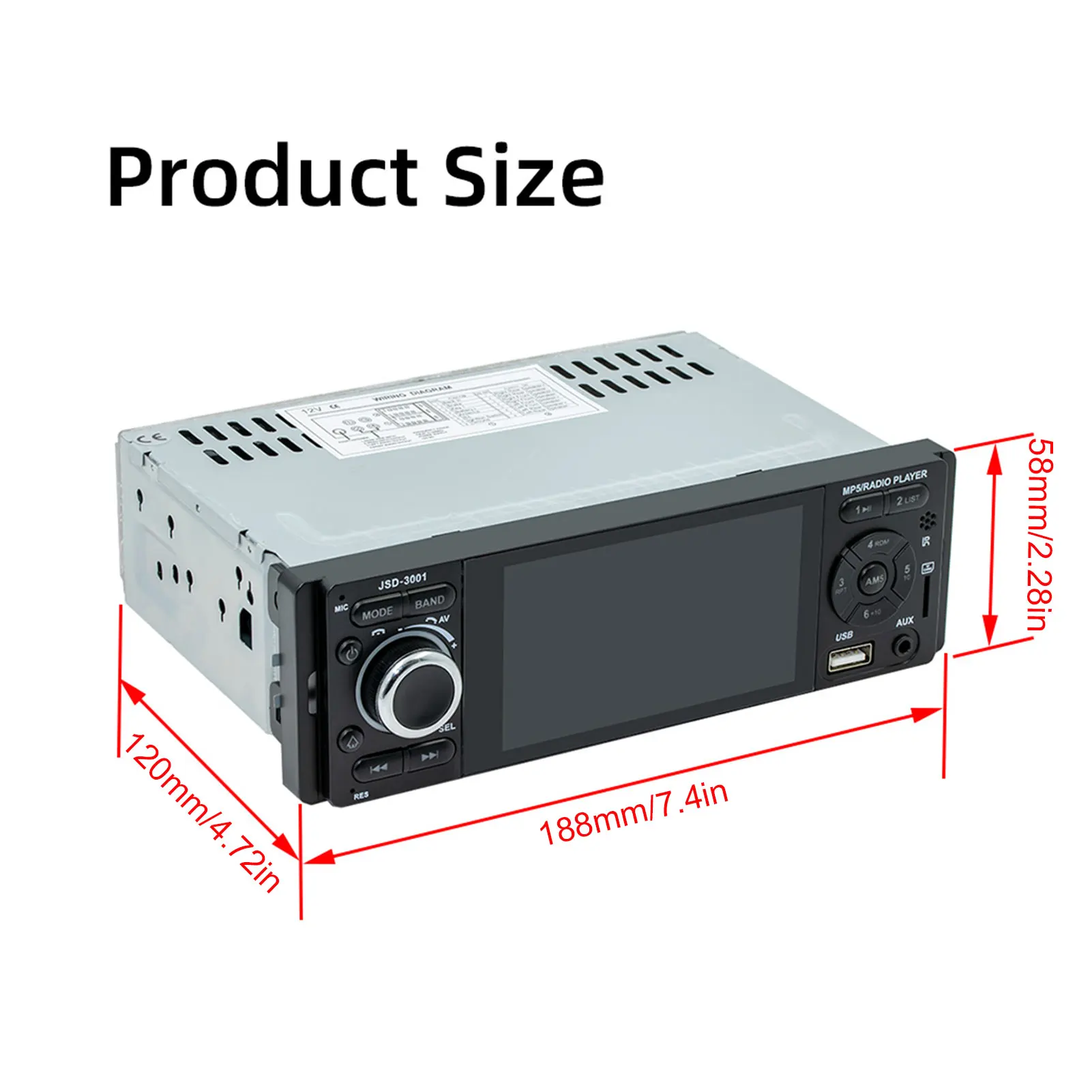 

Car Radio 4.1Inch HD Autoradio Multimedia Player 2DIN Touch Screen Auto audio Car Stereo MP5 Bluetooth USB TF FM