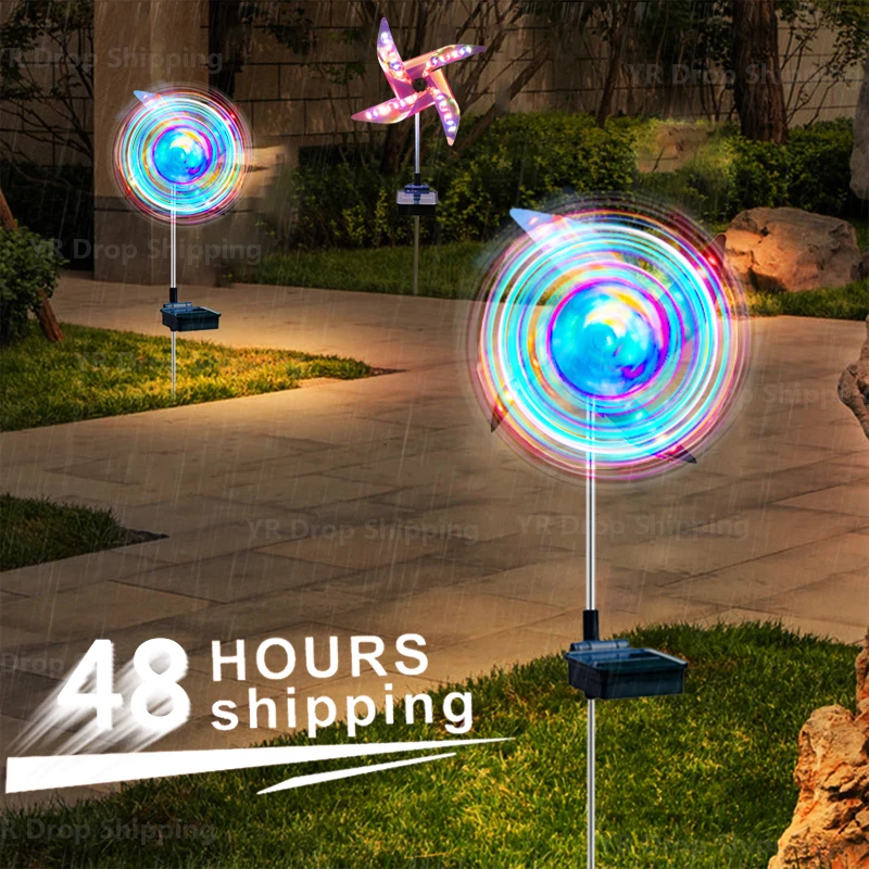 

Светодиодный ная ветряная мельница на солнечной батарее, водонепроницаемый светильник для уличного двора, садового освесветильник для дор...