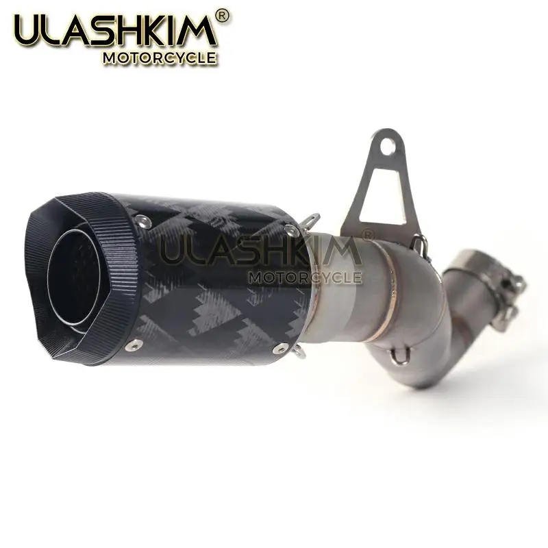 Мотоцикл углеродного волокна Выхлопной полной системы средней трубы слипоны для