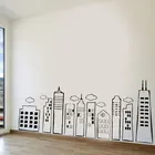 Настенная виниловая наклейка с изображением городского пейзажа, домашний декор для детской комнаты, игровой комнаты, настенное украшение для школы 3D07