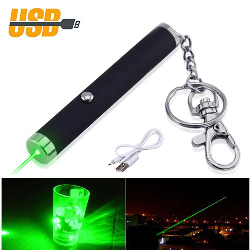Зеленая лазерная указка с USB зарядкой 5 мВт портативная мини Dotl