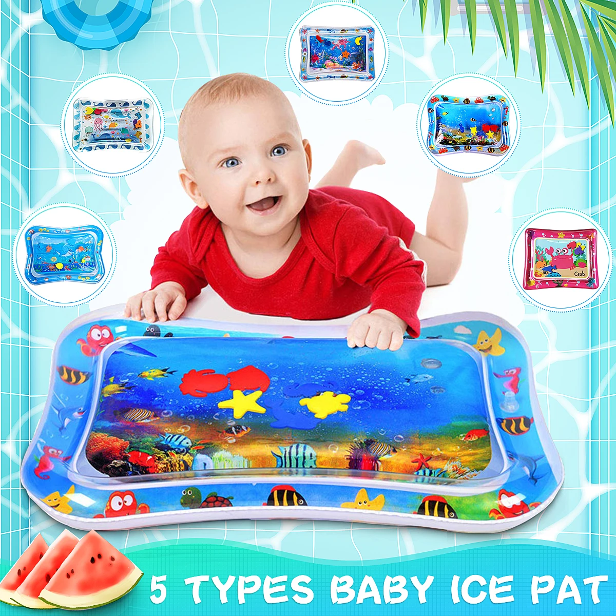 Water Mat Baby Inflatable Patted Pad Baby Inflatable Water Cushion Infant Play Mat Toddler Funny Pat Pad Toys