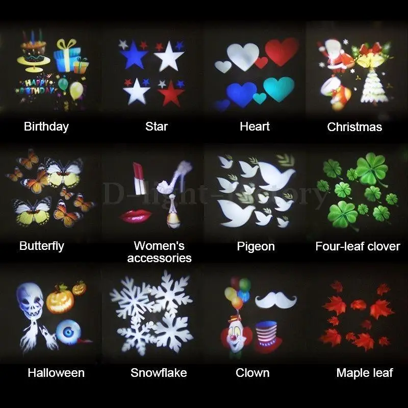 

12 Patterns Projection Lamp Lawn Light Christmas Outdoor Party Home Decoration