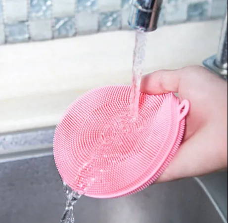 Силиконовая губка для мытья посуды скребок антибактериальная Гибкая мягкая