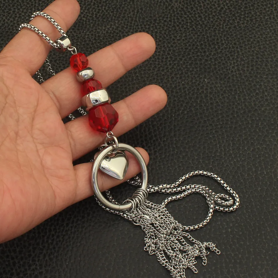 Модные ювелирные изделия из нержавеющей стали для женщин и девочек длиной 690 мм