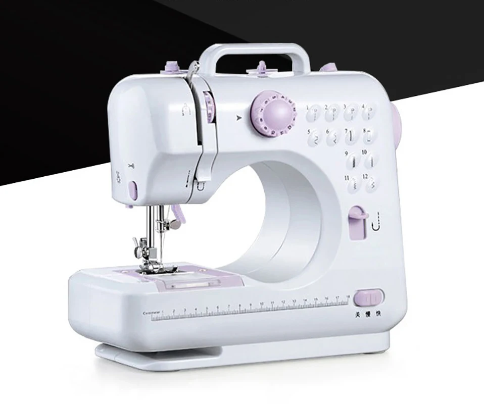 

Электрическая швейная машинка, компактный бытовой портативный прибор для шитья с питанием от постоянного тока, с ножной педалью, аксессуар...