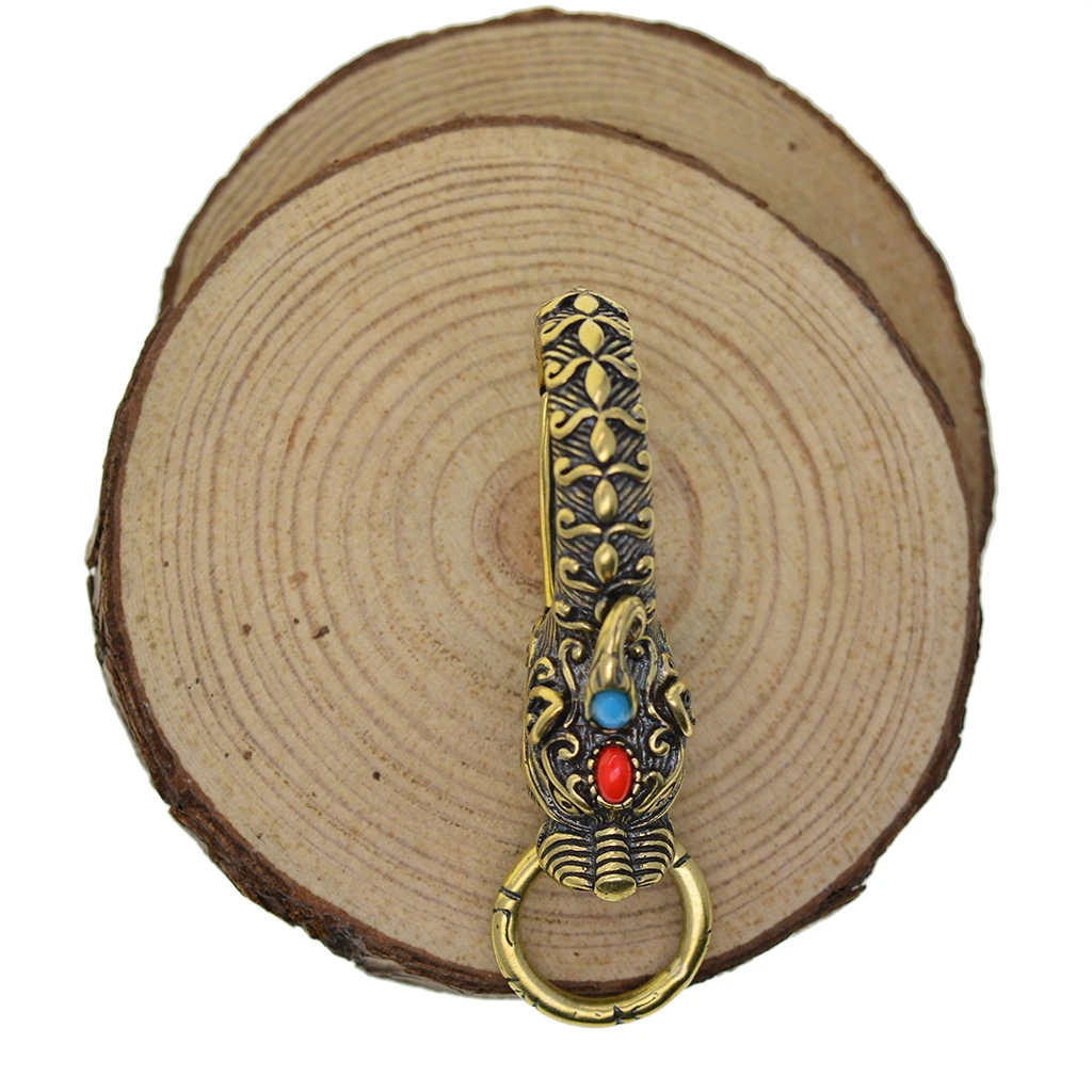 Ручная работа Весенняя защелка овальная античная латунь Японский дракон