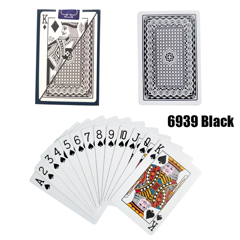 6939 BLACK Шаблон Baccarat пластиковые водонепроницаемые игральные карты игры техасский холдем покер карты; настольные игры 58*88 мм карты - Цвет: 6939 BLACK