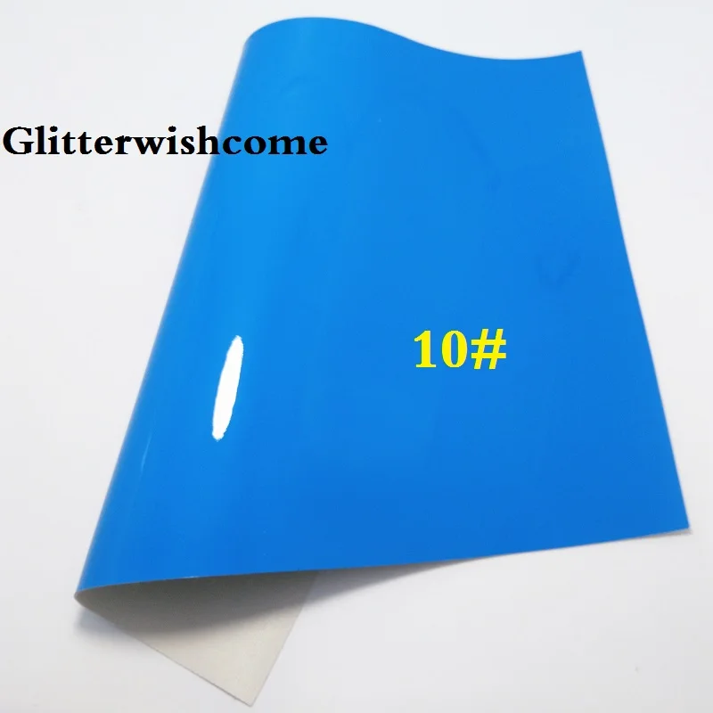 10 Glitterwishcome 30X134 см мини рулон синтетическая кожа, Флуо лакированная гладкая кожа, искусственная из искусственной кожи Ткань Винил для бантов, GM024 - Цвет: 10
