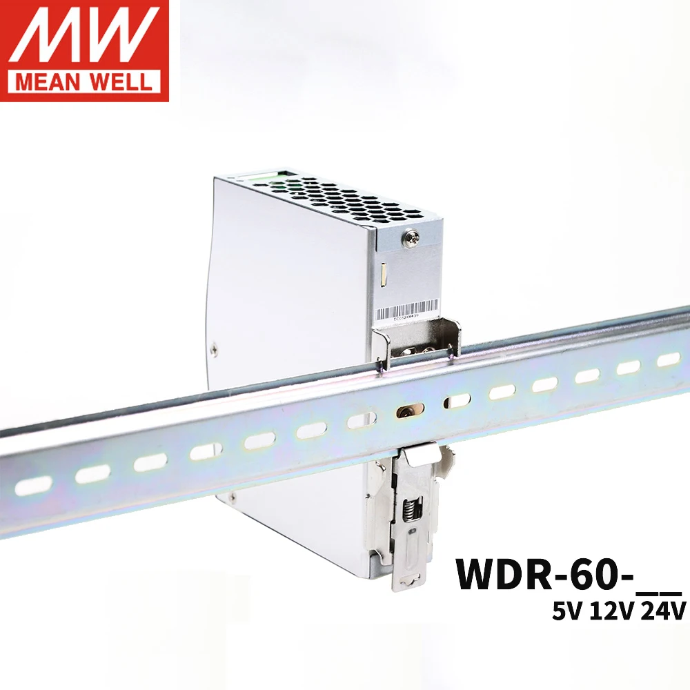 Din rail Питание WDR 60W бренд MEAN WELL представляет 5V 12V 24V 48V DC Выход DR широкий диапазон 180