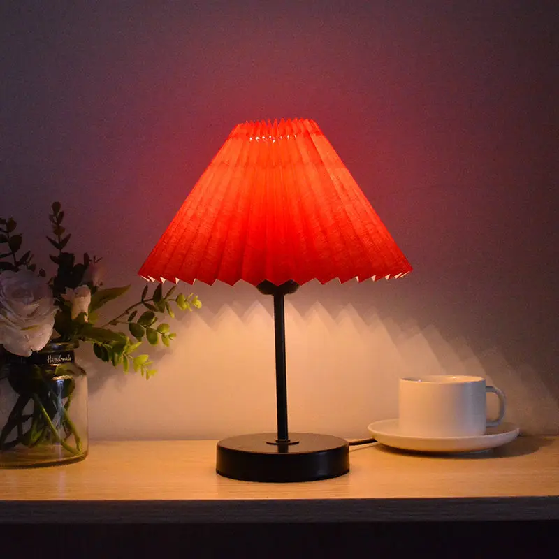 

Night Lights Lamp Wood Pleated Three-level Dimming Ins Nordic Style Janpanese Home Decor Room Decoration Lights