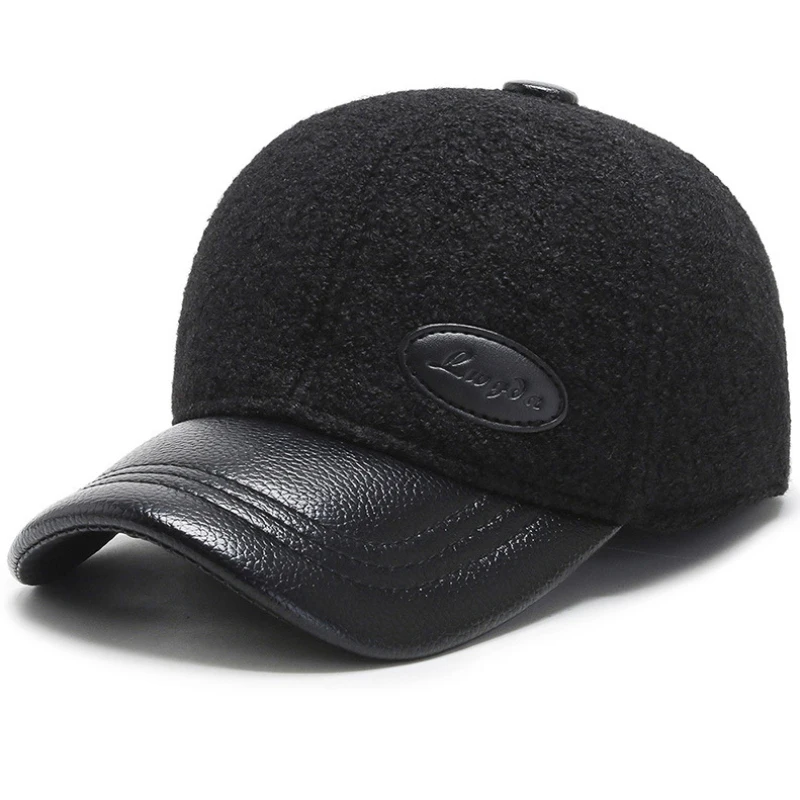 Мужская зимняя теплая Бейсболка с ушами ветрозащитная флисовая Зимняя кепка