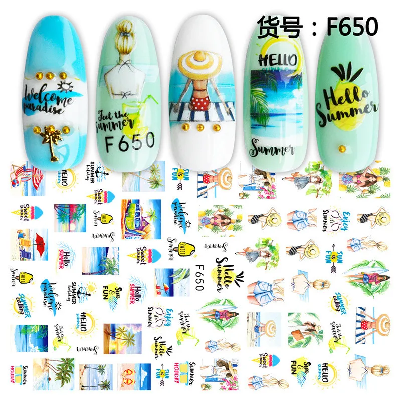1 шт. Клубничные летние фруктовые Стикеры для питья ногтей маникюр Дизайн