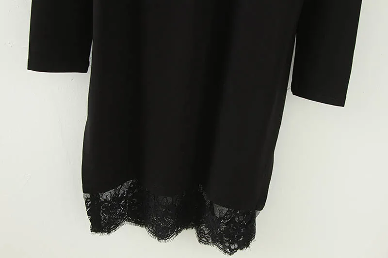 Осеннее женское платье размера плюс, обхват груди 150 см, 6XL, 7XL, 8XL, 9XL, женское платье черного цвета
