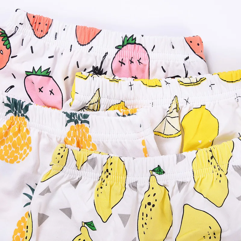 Шорты их чистого хлопка с фруктами и клубничками Детские шаровары Коллекция 2021