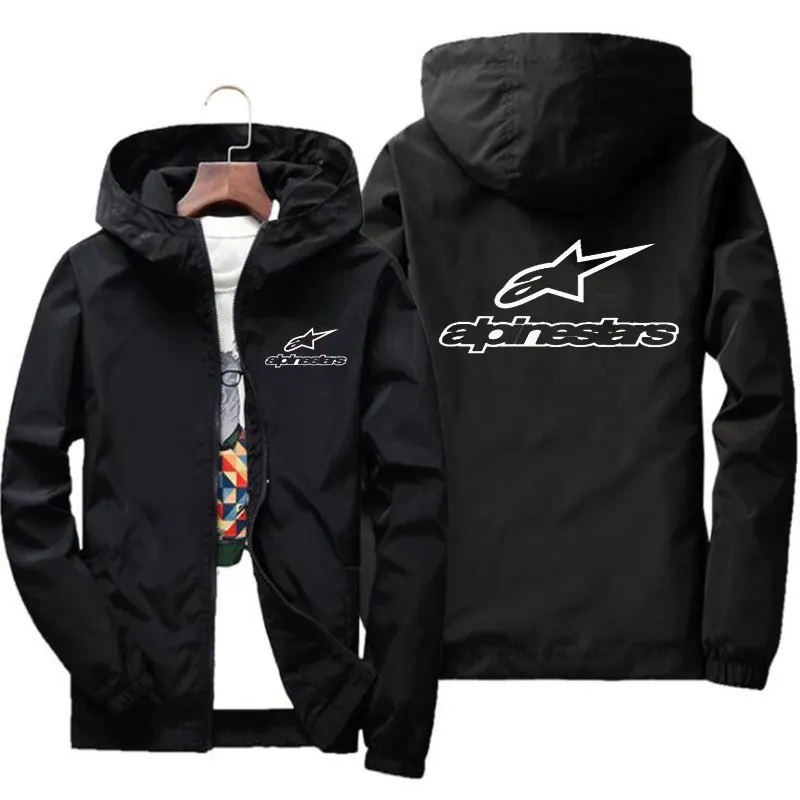 

Spring And Autumn Thin Jacket 2021 New Alpinestars Fashion Print Men's Street Trend Windproof Sunscreen Hoodie Large Size M-7XL