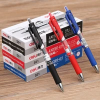 deli press head neutral pen black 0 5mm black water pen office stationery carbon pen bulk signature pen office student supplies