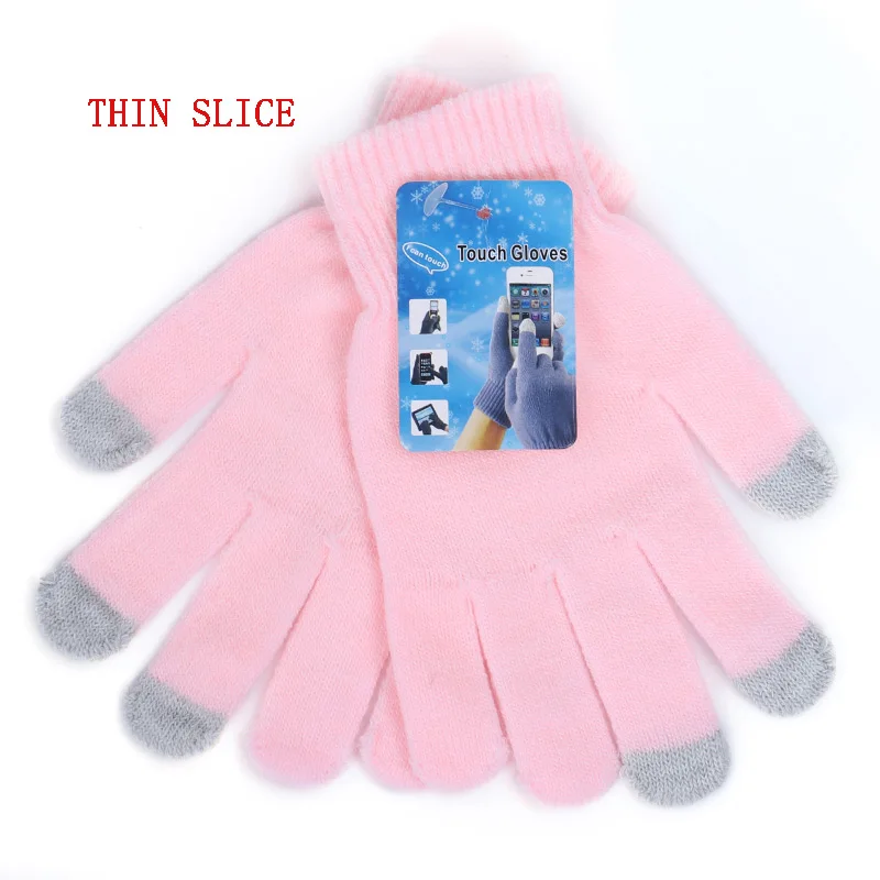 Pink -2 Winter Female Winter Vintage Deer Knitted Gloves Women Thicken Touch Screen Gloves Winter Warm Snow Elk Full Finger Mittens - Цвет: Pink -2