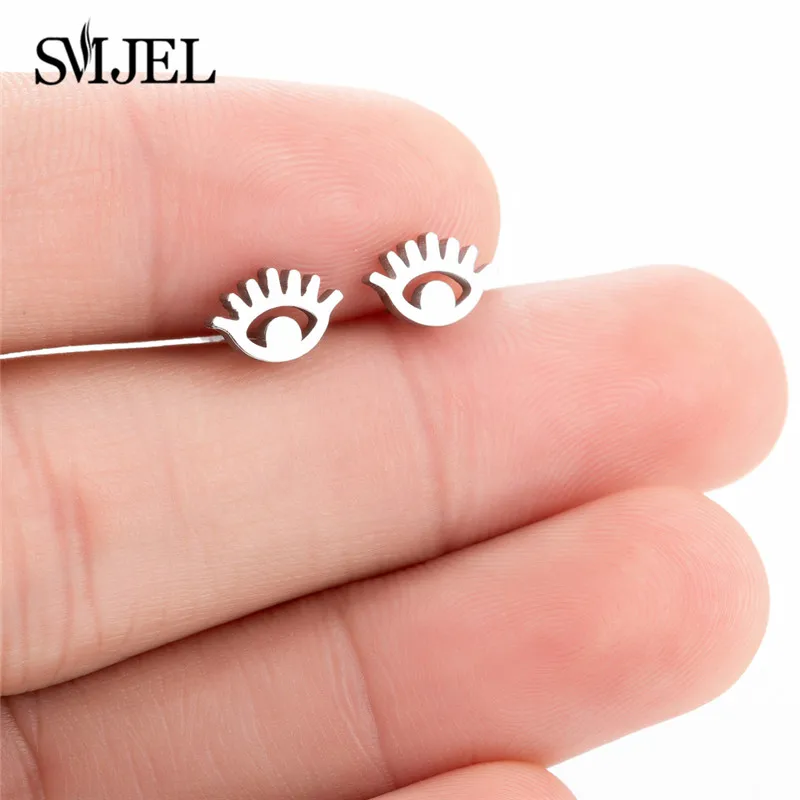 SMJEL миниатюрные серьги из нержавеющей стали серьги-гвоздики в форме милых глаз