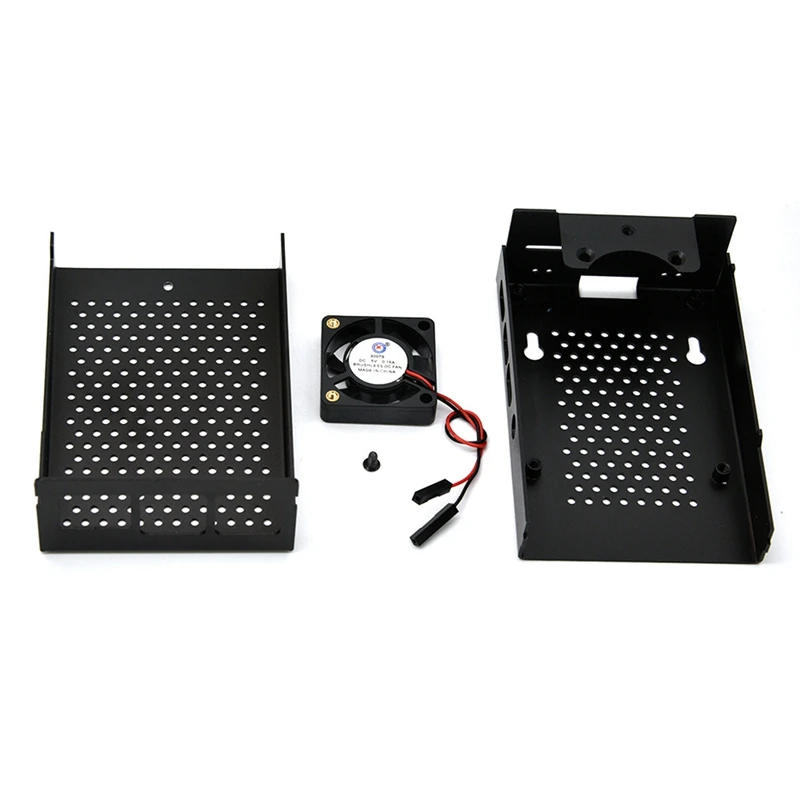 

for Raspberry Pi 4B Aluminum Metal Case with Cooling Fan Porous Radiator for Raspberry Pi Model 4B