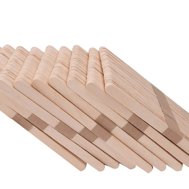 300 Pcs Wax Applicator Sticks Large Popsicle Wooden Craft Eyebrow Waxing Salon Spatula for Hair Removal on N | Красота и здоровье